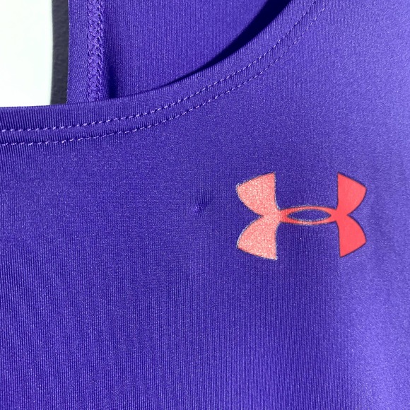 Girls Purple Under Armour Muscle Tee Kids Large - Picture 5 of 7
